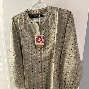 Gudrun Sjoden blockprinted shirt NEW 100% cotton size XS